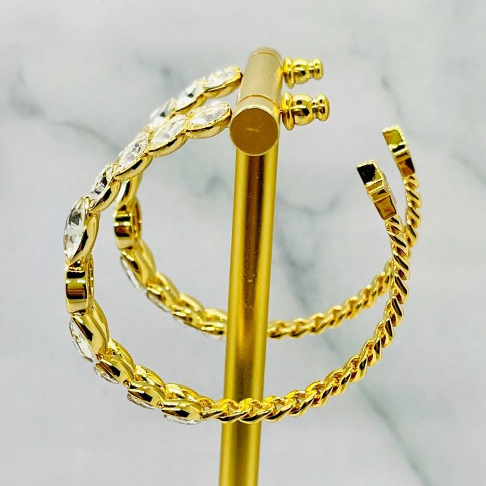 AUTHENTIC CHRISTIAN DIOR HOOP EARRINGS - Picture 4 of 6
